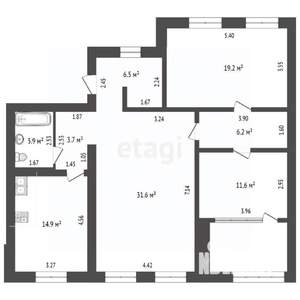 3-к квартира, вторичка, 99м2, 3/4 этаж