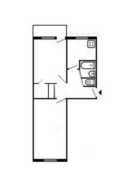 2-к квартира, вторичка, 45м2, 2/5 этаж