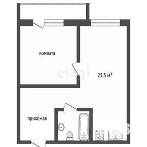 1-к квартира, вторичка, 46м2, 10/12 этаж