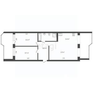 3-к квартира, вторичка, 72м2, 4/5 этаж