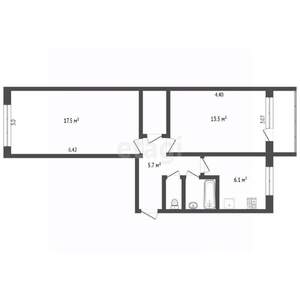 2-к квартира, вторичка, 49м2, 4/5 этаж