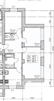 3-к квартира, вторичка, 82м2, 1/3 этаж