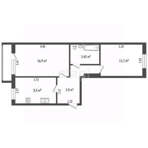 2-к квартира, вторичка, 50м2, 5/9 этаж