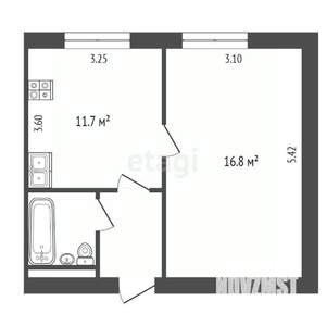 1-к квартира, вторичка, 32м2, 5/9 этаж