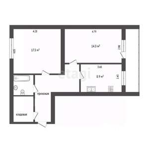 2-к квартира, вторичка, 59м2, 5/12 этаж