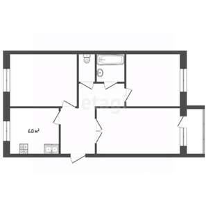 3-к квартира, вторичка, 68м2, 2/5 этаж
