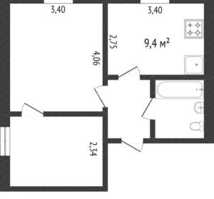 1-к квартира, вторичка, 38м2, 3/5 этаж