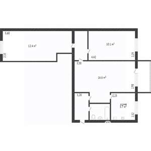 3-к квартира, вторичка, 55м2, 3/4 этаж