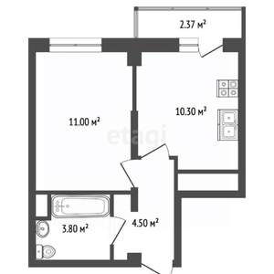 1-к квартира, вторичка, 30м2, 8/10 этаж