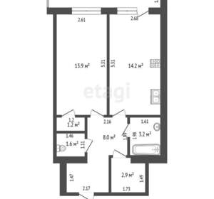 1-к квартира, вторичка, 45м2, 4/4 этаж