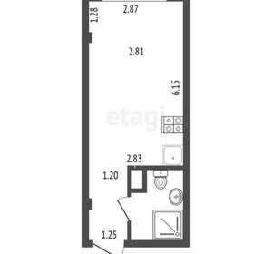 Студия квартира, вторичка, 24м2, 6/10 этаж