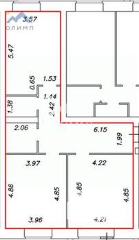 2-к квартира, вторичка, 81м2, 6/10 этаж