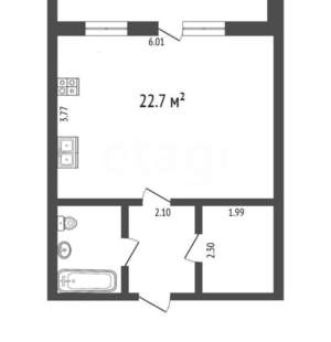 1-к квартира, вторичка, 36м2, 10/10 этаж