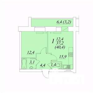 1-к квартира, вторичка, 40м2, 1/10 этаж