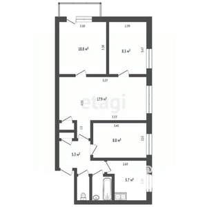 4-к квартира, вторичка, 61м2, 2/5 этаж