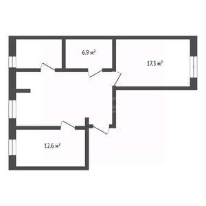 3-к квартира, вторичка, 70м2, 5/5 этаж