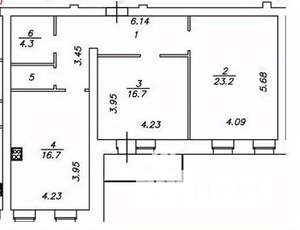 2-к квартира, сданный дом, 82м2, 2/4 этаж