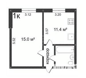 1-к квартира, вторичка, 35м2, 8/9 этаж