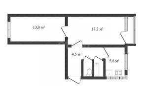 2-к квартира, вторичка, 45м2, 2/5 этаж
