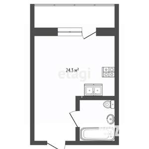 Студия квартира, вторичка, 25м2, 10/13 этаж