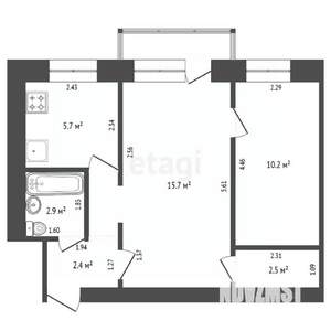 2-к квартира, вторичка, 41м2, 2/5 этаж