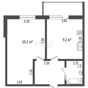 1-к квартира, вторичка, 32м2, 4/12 этаж