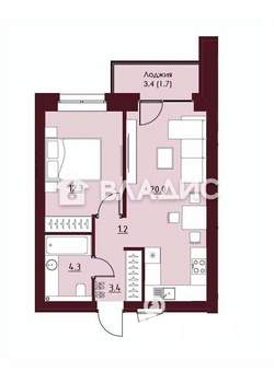 1-к квартира, вторичка, 41м2, 2/4 этаж