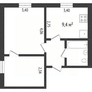 1-к квартира, вторичка, 38м2, 3/5 этаж
