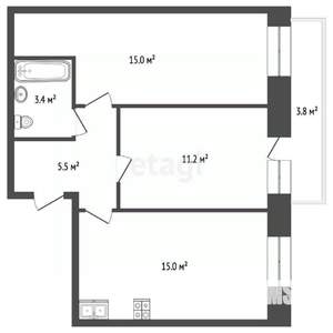 2-к квартира, вторичка, 51м2, 5/9 этаж