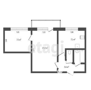 2-к квартира, вторичка, 36м2, 4/5 этаж