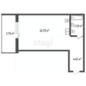 Студия квартира, вторичка, 25м2, 3/12 этаж