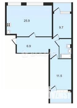 2-к квартира, вторичка, 61м2, 9/9 этаж