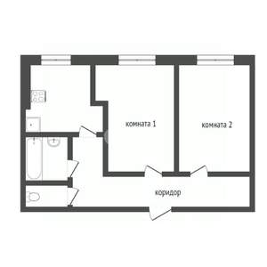 2-к квартира, вторичка, 55м2, 1/5 этаж