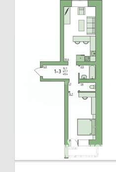 1-к квартира, вторичка, 48м2, 5/10 этаж