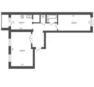 2-к квартира, вторичка, 61м2, 6/10 этаж