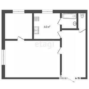 2-к квартира, вторичка, 38м2, 1/2 этаж