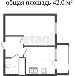 1-к квартира, вторичка, 42м2, 1/9 этаж