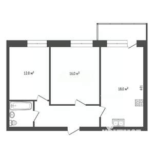 2-к квартира, вторичка, 56м2, 3/5 этаж