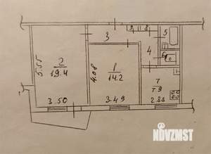 2-к квартира, вторичка, 54м2, 4/9 этаж