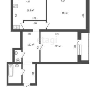 2-к квартира, вторичка, 92м2, 2/5 этаж