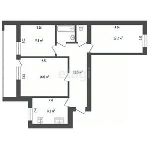 3-к квартира, вторичка, 60м2, 8/10 этаж