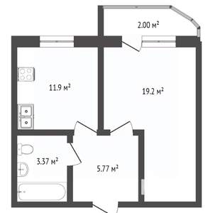 1-к квартира, вторичка, 42м2, 5/13 этаж