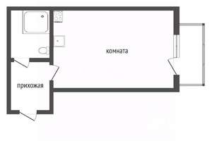 Студия квартира, вторичка, 21м2, 2/9 этаж