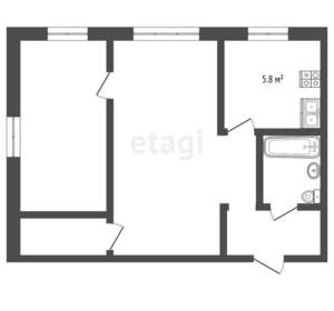 2-к квартира, вторичка, 42м2, 2/5 этаж