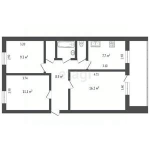 3-к квартира, вторичка, 58м2, 5/5 этаж