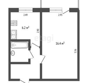 1-к квартира, вторичка, 30м2, 3/5 этаж