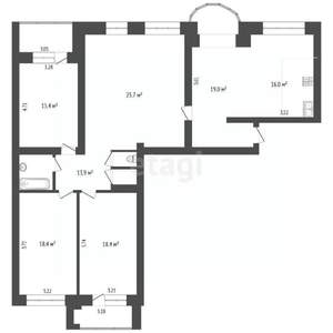 4-к квартира, вторичка, 140м2, 3/7 этаж