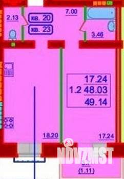 1-к квартира, вторичка, 49м2, 2/3 этаж