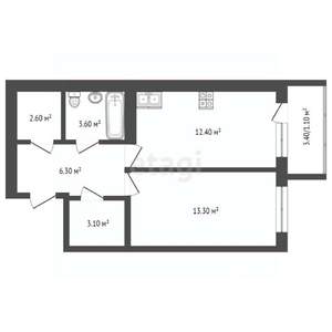 1-к квартира, вторичка, 42м2, 2/5 этаж