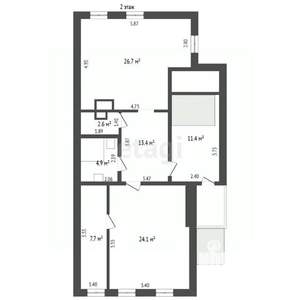 4-к квартира, вторичка, 179м2, 2/2 этаж